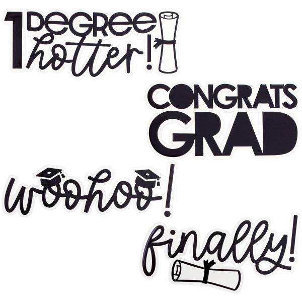 Graduate Icon Assortment Layon Cake Topper - Pack of 12 600