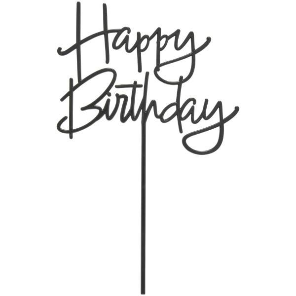 Happy Birthday Black Layon - pkg of 12 1