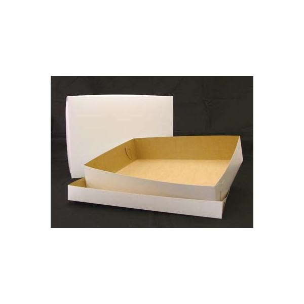 26.5X18.5X4 White Full Sheet Cake Box - Case of 25