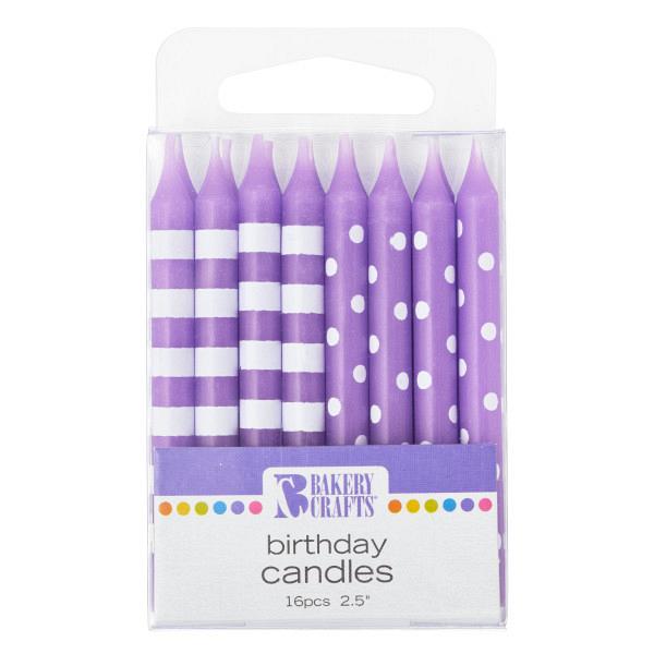 Stripes & Dots Purple 16 pcs 2.5" by Bakery Crafts 600