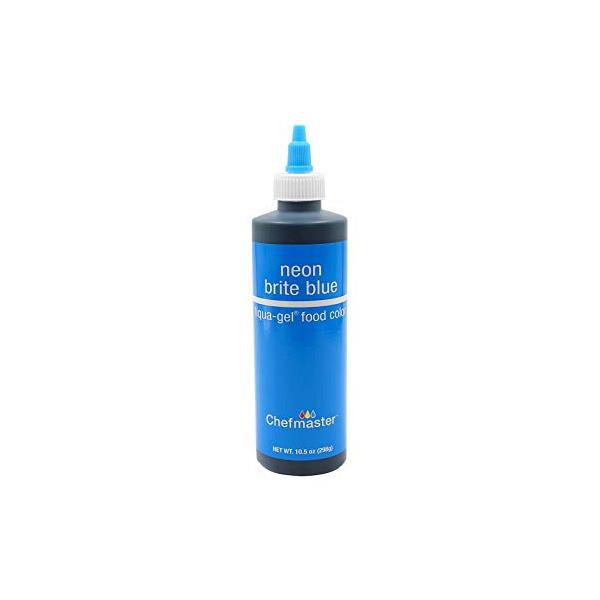 Neon Brite Blue 10.5 oz Liqua-Gel Food Color by Chefmaster