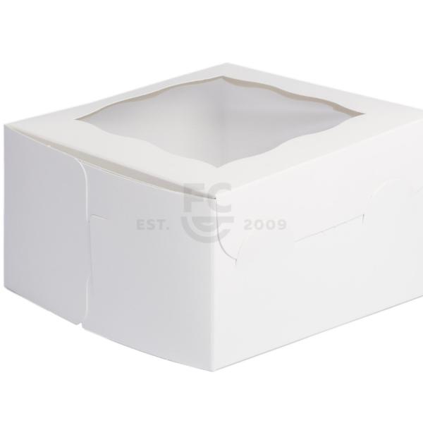 7X7X4 White Cake Box with Window