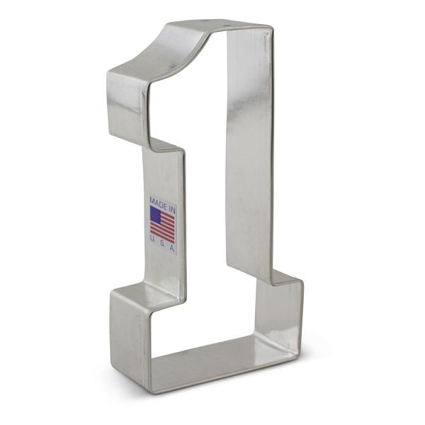 Large Number 1 Cookie Cutter - 4 3/8" x 2 1/4" 1