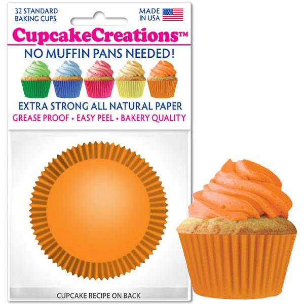 Orange Cupcake Liners - pkg 32