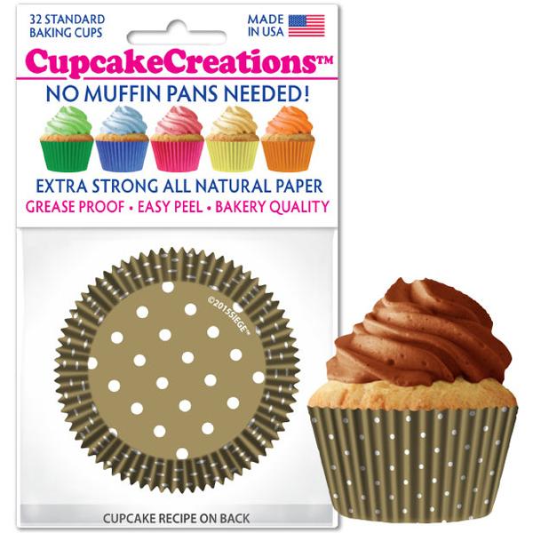 Gold Polka Dot Cupcake Liners - pkg of 32