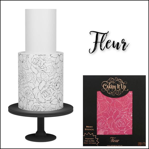 Fleur Mesh Cake Stencil by Caking It Up 600