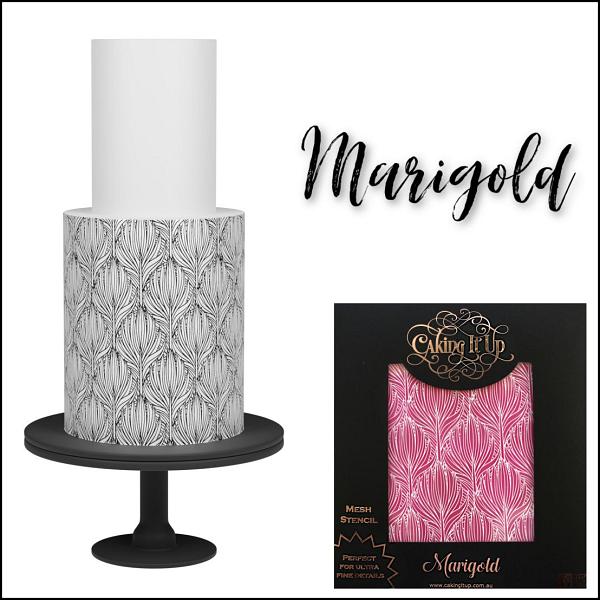Marigold Mesh Cake Stencil by Caking It Up 600