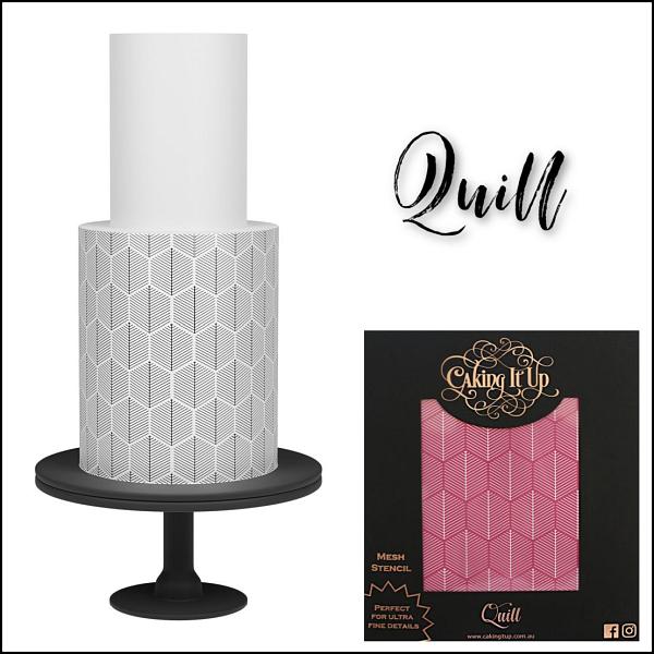 Quill Mesh Cake Stencil by Caking It Up 600