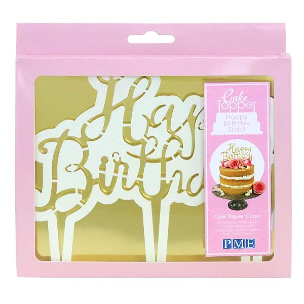 Happy Birthday Script Cake Topper Cutter by PME 600