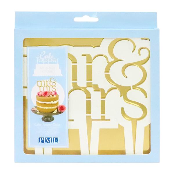 Mr & Mrs Modern Cake Topper Cutter by PME 600