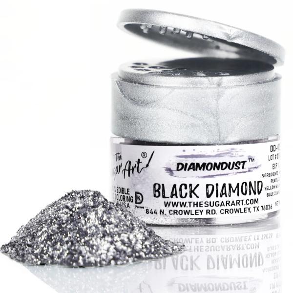 Black Diamond Diamond Dust Edible Glitter - by The Sugar Art 600
