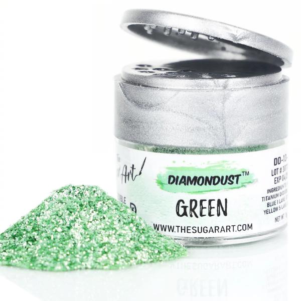 Green Diamond Dust Edible Glitter - by The Sugar Art