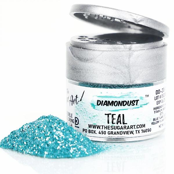 Teal Diamond Dust Edible Glitter - by The Sugar Art 600