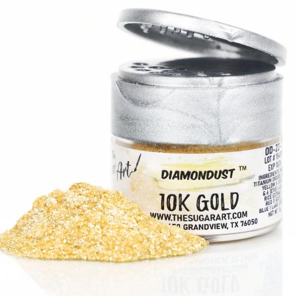 10K Gold Diamond Dust Edible Glitter - by The Sugar Art 600