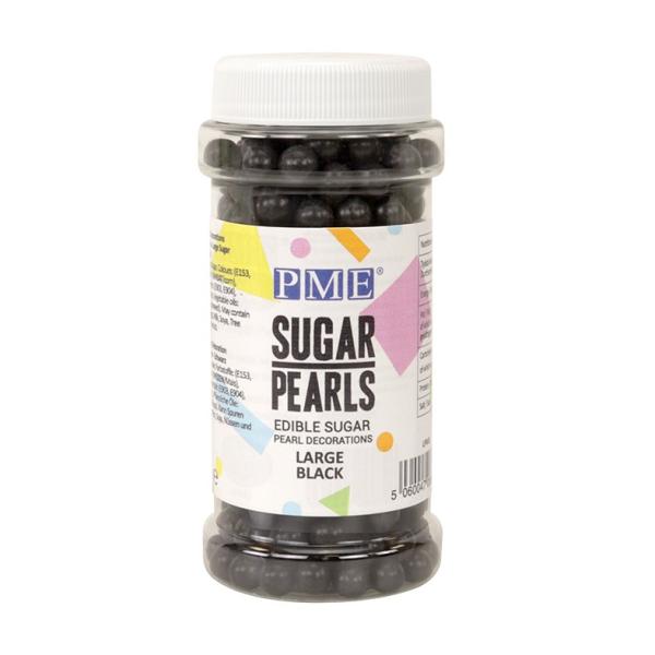 SHORT DATE Large Black Sugar Pearls - 90g by PME 600