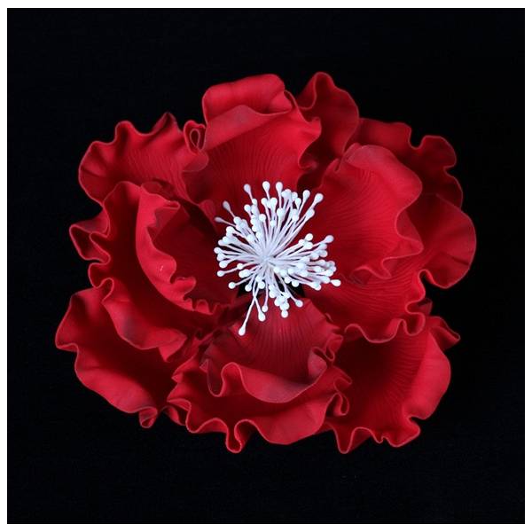 Peony Gumpaste Flower 6\" - Red