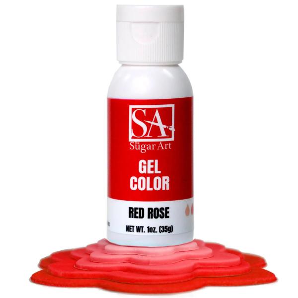 Red Rose Gel Color - 1 oz by The Sugar Art 600