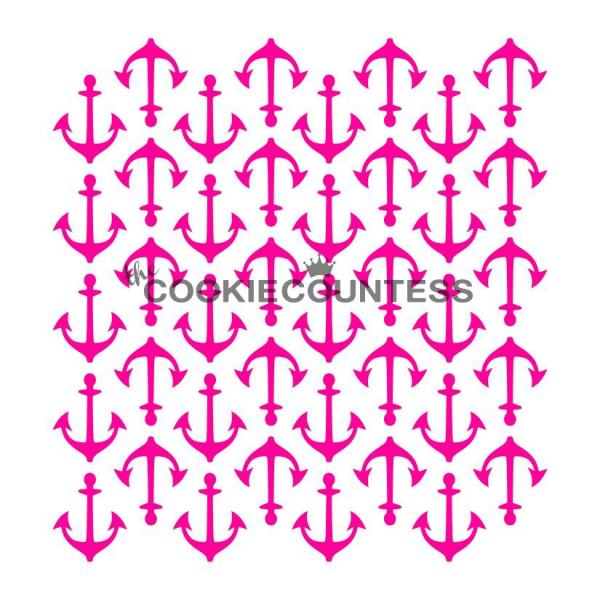 Anchors Background Cookie Stencil - the Cookie Countess