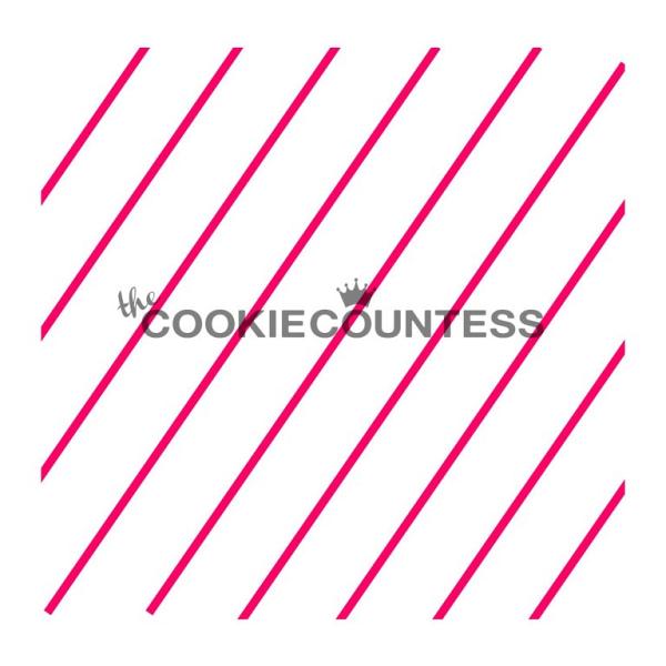 Diagonal Thin Stripe Cookie Stencil - the Cookie Countess