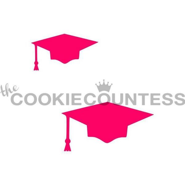 Graduation Caps 2 Sizes Cookie Stencil - The Cookie Countess 600