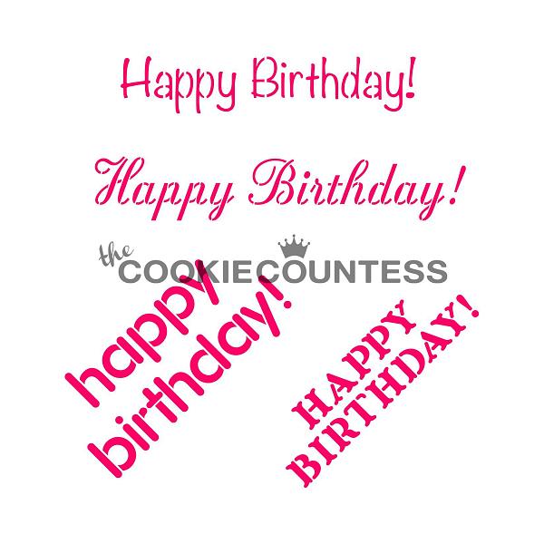 Happy Birthday Cookie Stencil - the Cookie Countess