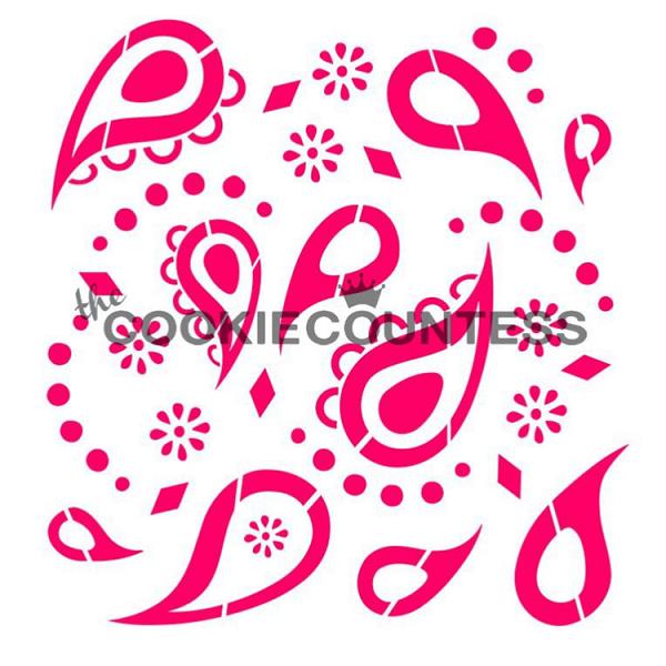 Paisley Cookie Stencil - the Cookie Countess 600