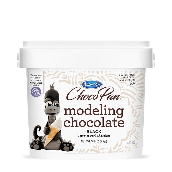 Choco-Pan by Satin Ice Black Modeling Chocolate - 2.27kg (5 lb) 600
