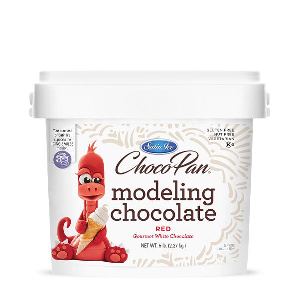 Choco-Pan by Satin Ice Red Modeling Chocolate - 2.27 kg (5 lb)