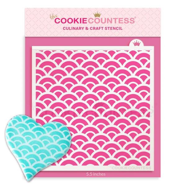 Asian Waves Cookie Stencil - The Cookie Countess 600