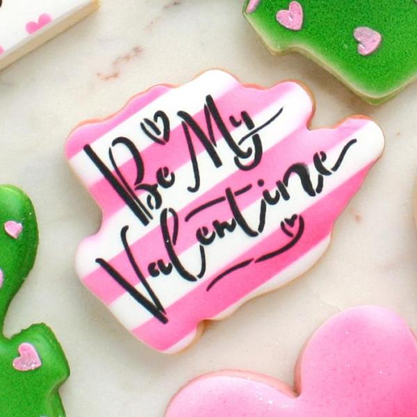 Be My Valentine Cookie Stencil by the Cookie Countess 600