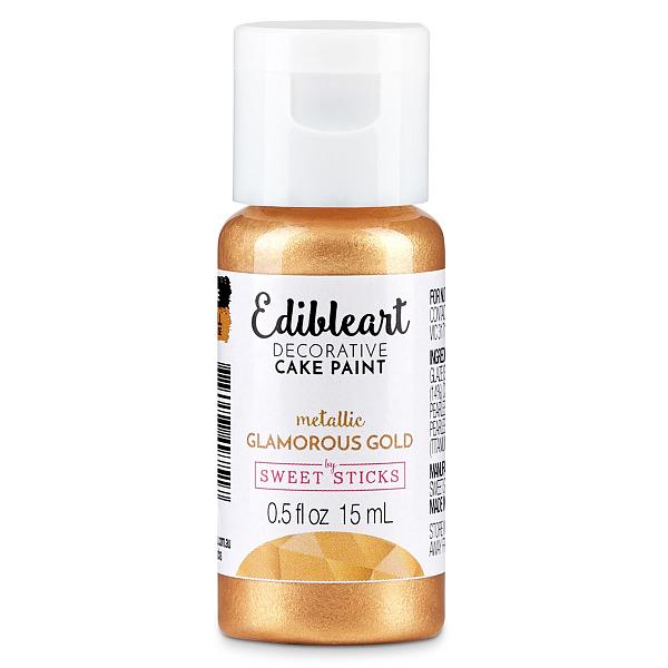 Glamorous Gold Metallic 15mL - Edibleart Paint by Sweet Sticks