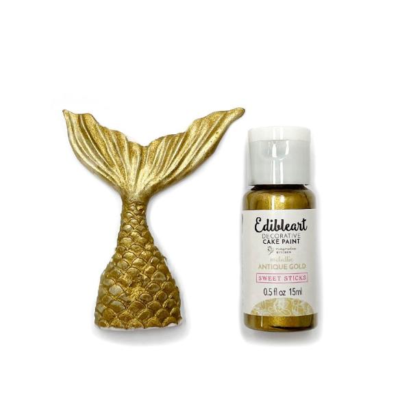 Antique Gold Metallic 15mL - Edibleart Paint by Sweet Sticks 600