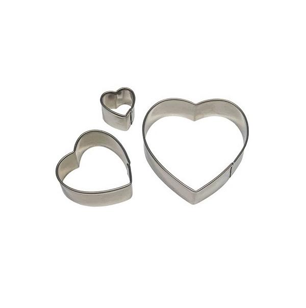 Heart Set of 3 - Stainless Steel Cutters 600