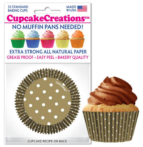 Gold Polka Dot Cupcake Liners - pkg of 32 600