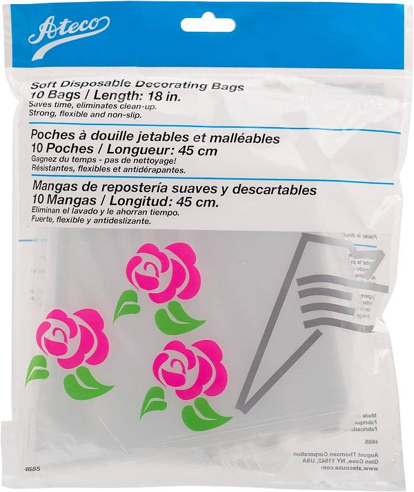 18" Soft Disposable Piping Bags (Pkg of 10) by Ateco 600