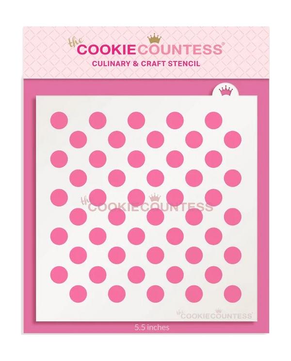 Medium Polka Dots Cookie Stencil - The Cookie Countess 600