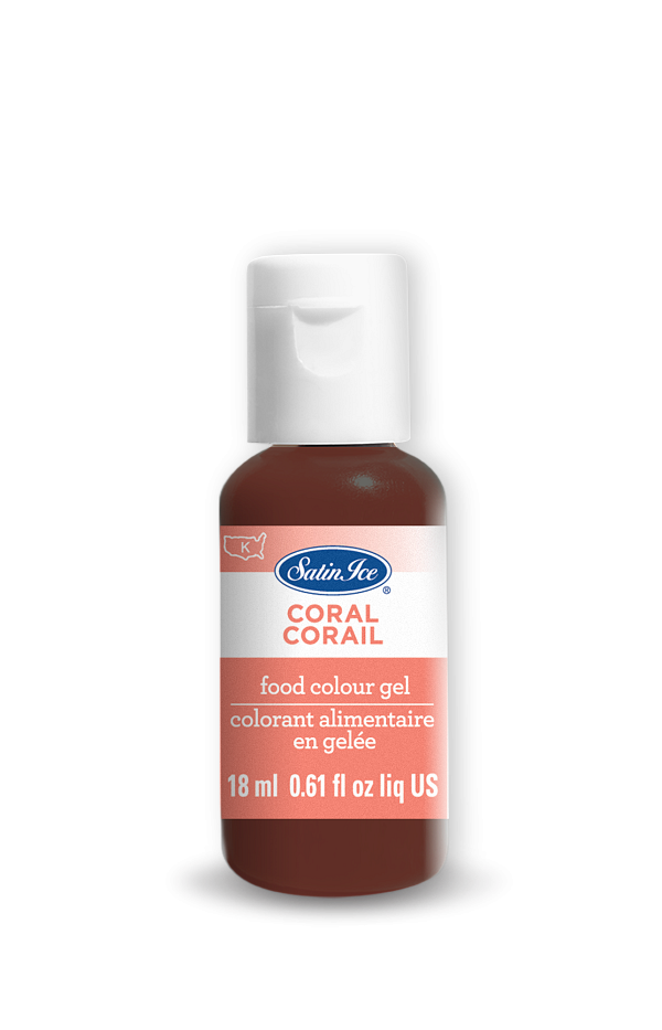 Coral Food Colour Gel 0.61 oz by Satin Ice 600
