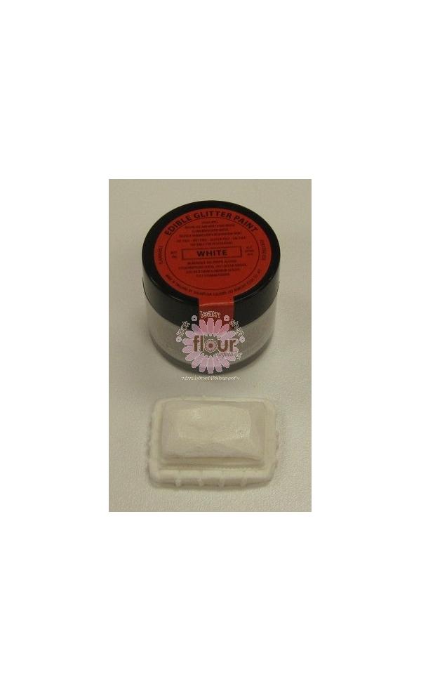 White Edible Glitter Paint by Sugarflair - 35 Grams 600